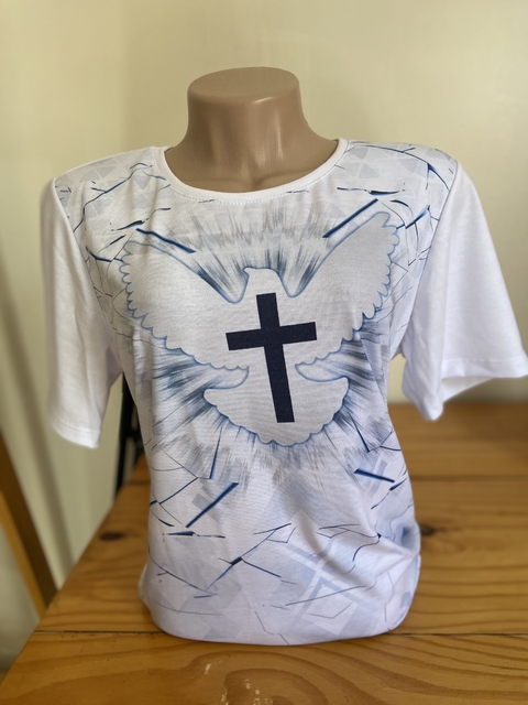 T-shirt Blusa Feminina de Luxo Bordada Sempre foi Deus Mostarda