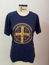 Blusa T-shirt Medalha de São Bento azul