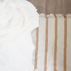 Manta/pie de cama tejida tipo crochet - tienda online
