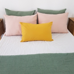 Pack de almohadones x5 verde seco, rosa y mostaza