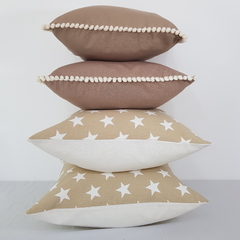 Pack x4 Estrellas beige + Liso con pompones - comprar online