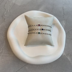 pulsera gota circon color plata 925 - comprar online