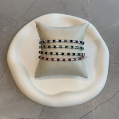 pulsera circon cuadrado colores plata 925 - comprar online