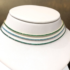 Choker tennis verde y azul Pt