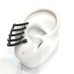 Earcuff 5 lines circon negro