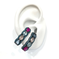 Earcuff 4 circones azul