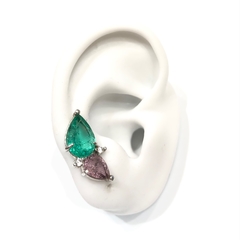 Earcuff dos gotas circon - comprar online