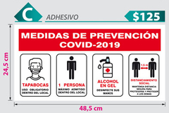 Medidas de prevencion Covid19  -  48 x 24 cm