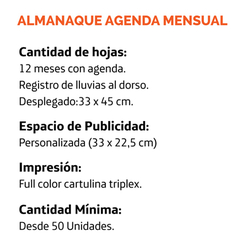 Almanaques Agenda Mensual en internet