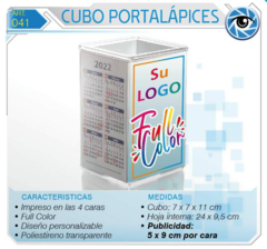 Almanaques Cubo Porta Lapiz FULL COLOR