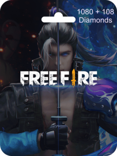 Tarjeta 1080 + 108 Free Fire Diamonds Pin - Email Delivery