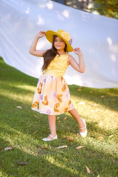 Vestido Pétalas 2252616 Amarelo. - Jacris Kids | Transformando Sonhos em Moda