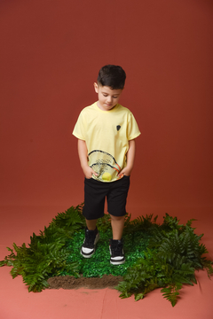 T-shirt tênis 1263563 Amarela - Jacris Kids | Transformando Sonhos em Moda