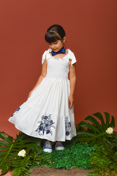 Vestido Bordado Flores 2152648 Off White - Jacris Kids | Transformando Sonhos em Moda