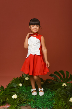 Vestido Inovador 2152649 Vermelho - Jacris Kids | Transformando Sonhos em Moda