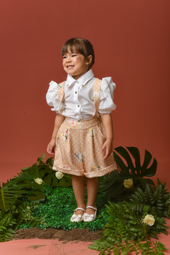 Jardineira Poas 2152650 Off White - Jacris Kids | Transformando Sonhos em Moda