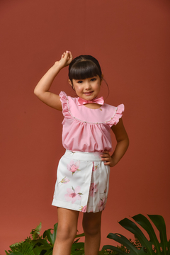 Conjunto Flores 2112382 Rosa - Jacris Kids | Transformando Sonhos em Moda