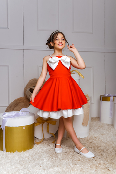 Vestido Elegância 2252677 Vermelho - Jacris Kids | Transformando Sonhos em Moda