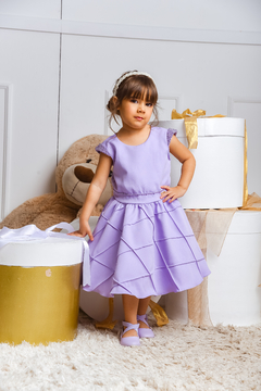 Vestido nervuras 2252676 Lavanda - Jacris Kids | Transformando Sonhos em Moda