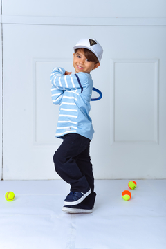 Camisa Manga longa listrada 1263558 Azul Bebê. - Jacris Kids | Transformando Sonhos em Moda