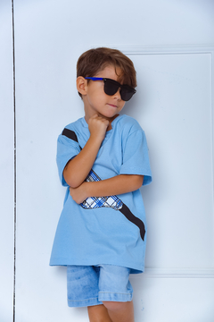T-shirt Pochete 1263553 Azul bebê. - Jacris Kids | Transformando Sonhos em Moda