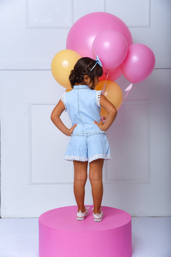 Conjunto Jeans Franjinha 2211097 Claro. - Jacris Kids | Transformando Sonhos em Moda