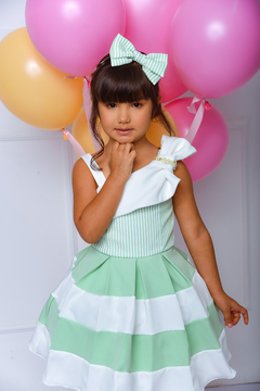 Vestido Two Colors 2252649 Verde Claro. - Jacris Kids | Transformando Sonhos em Moda