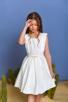 Vestido Pôr do sol 2252669 Off White - Jacris Kids | Transformando Sonhos em Moda