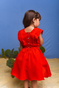 Vestido Pôr do sol 2252669 Vermelho - Jacris Kids | Transformando Sonhos em Moda