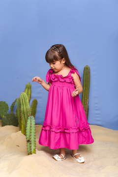 Vestido Buquê 2252664 Fucsia - Jacris Kids | Transformando Sonhos em Moda