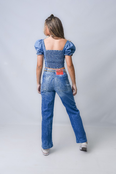 Blusa Jeans Mania Flor 2261049 Claro - loja online
