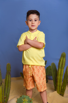 Conjunto Abacaxi 1112331 - 1212157 Amarelo - Jacris Kids | Transformando Sonhos em Moda