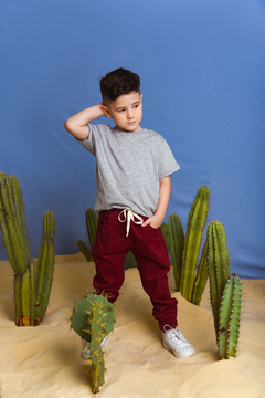 Calça Jogger 1232049 Vinho. - Jacris Kids | Transformando Sonhos em Moda