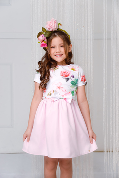 Vestido Flores com Perolas 2252642 Rosa. - comprar online