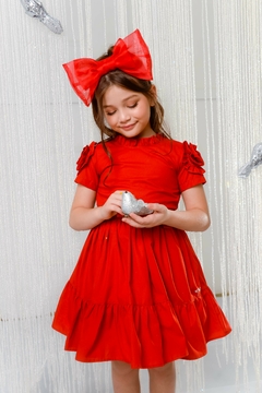 Vestido Vip 2252636 Vermelho. - Jacris Kids | Transformando Sonhos em Moda