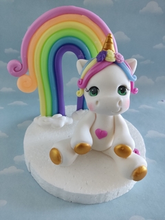 Adorno de torta Unicornio + arcoiris en internet