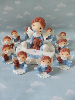 Angelitos 10 souvenirs varon porcelana fría