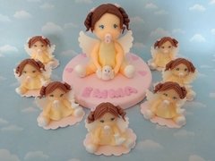 Souvenirs Bautismo Nacimiento 10 Angelitos Bebes Porcelana - comprar online