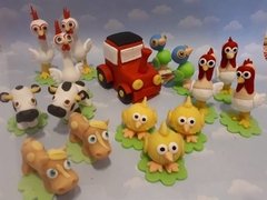 Souvenirs 10 Animales Granja Zenón Adorno De Torta - Nubecitas