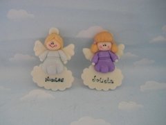 Imagen de Souvenirs 10 Angelitos Imanes Porcelana Fria Bebes Bautismo,