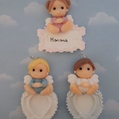 Souvenirs 10 Angelitos Imanes Porcelana Fria Bebes Bautismo,