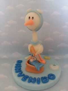 Adorno De Torta Cigüeña Baby Shower Bautismo Nacimiento - comprar online