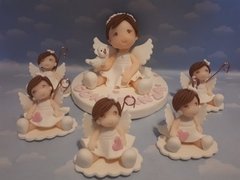 Adorno Torta Bautismo Angelito Angelita Porcelana Fria. en internet