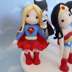 Adorno Torta Batman Superman Superheroes Porcelana Fría - Nubecitas