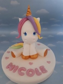 Unicornio centro de torta número - Nubecitas