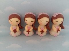 Imagen de Angelitos 20 Souvenirs Bebés Porcelana Fria Bautismo