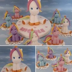 Unicornio centro de torta número