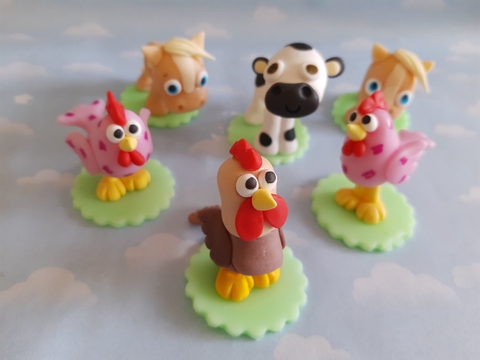 Souvenirs 10 Animales Granja Zenón Adorno De Torta