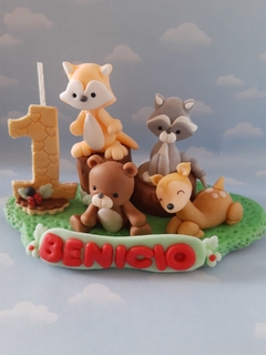 Adorno de torta animales nórdicos bosque - tienda online