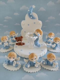 Souvenirs 20 Bebes angelitos bautismo primer añito - Nubecitas